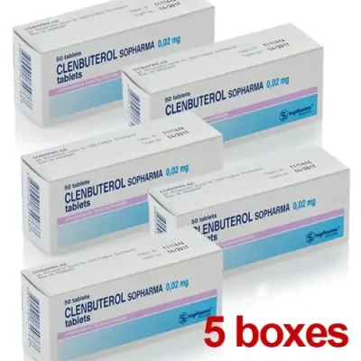 Clenbuterol 5 boxes 250 tabs / 20 mcg