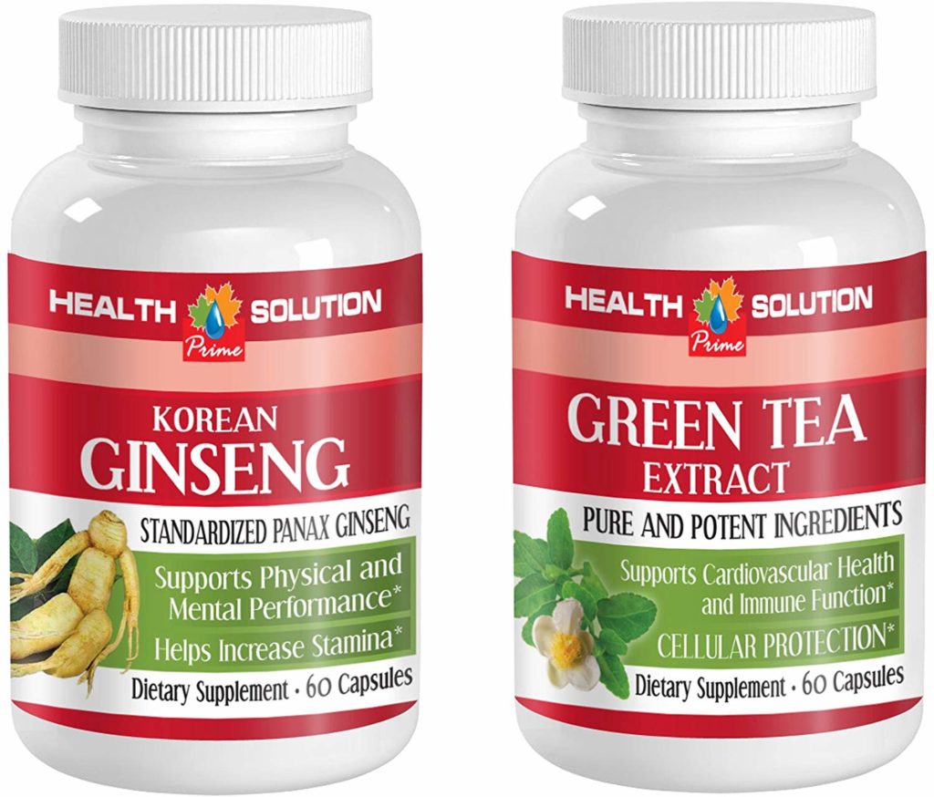 Health Solution Weight Loss Product KOREAN GINSENG - GREEN TEA - COMBO - 2 Bottles Combo